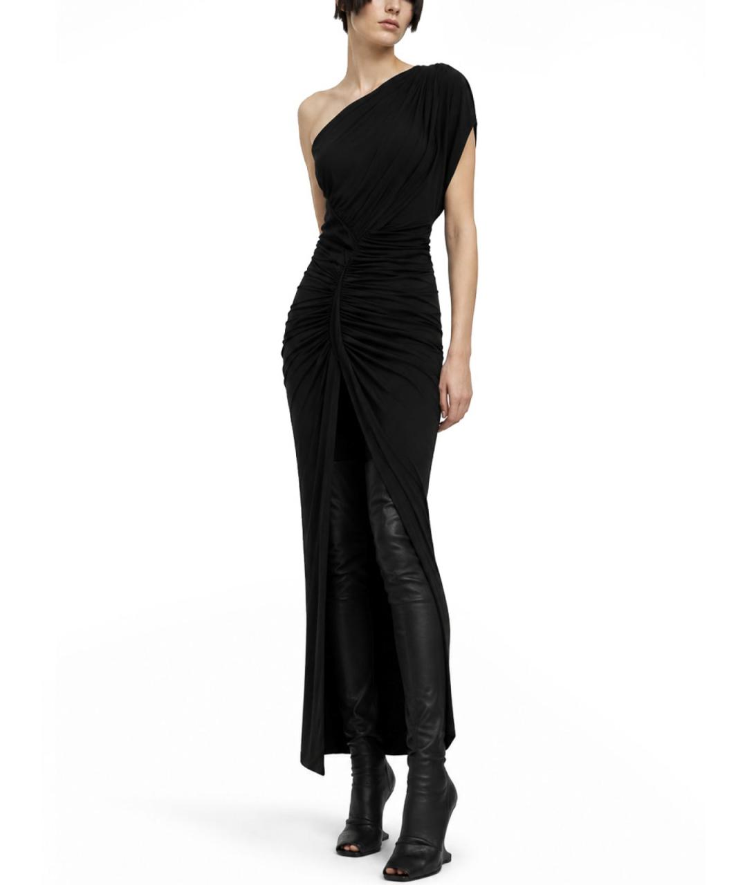 RICK OWENS Черное вискозное вечернее платье, фото 2
