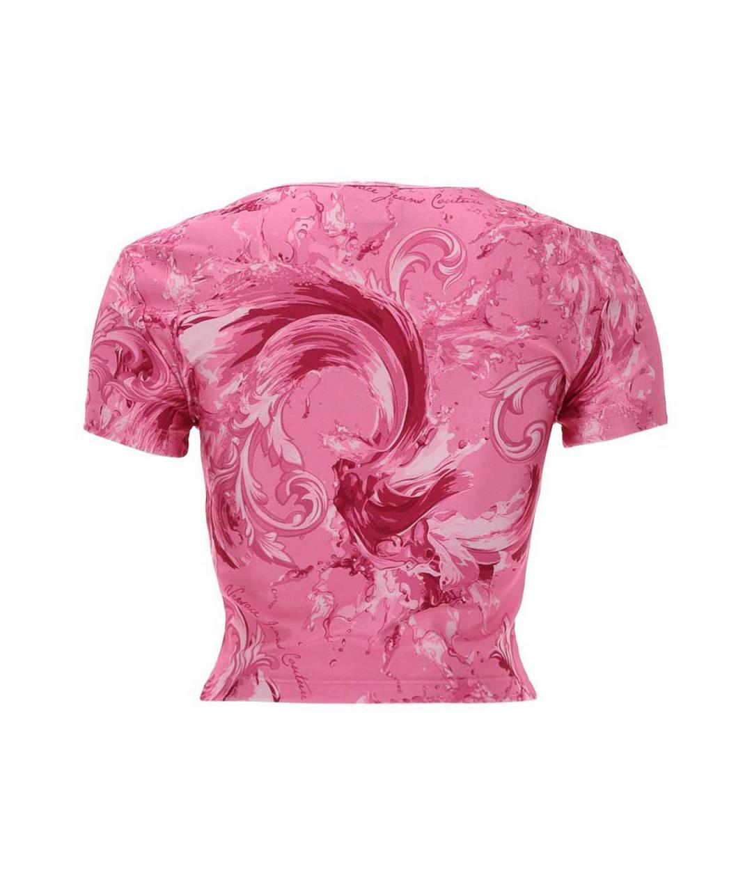 VERSACE JEANS COUTURE Розовая полиамидовая футболка, фото 2
