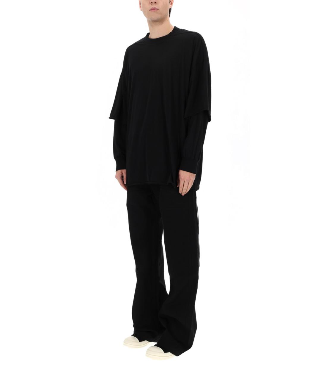 RICK OWENS Черная хлопковая футболка, фото 2