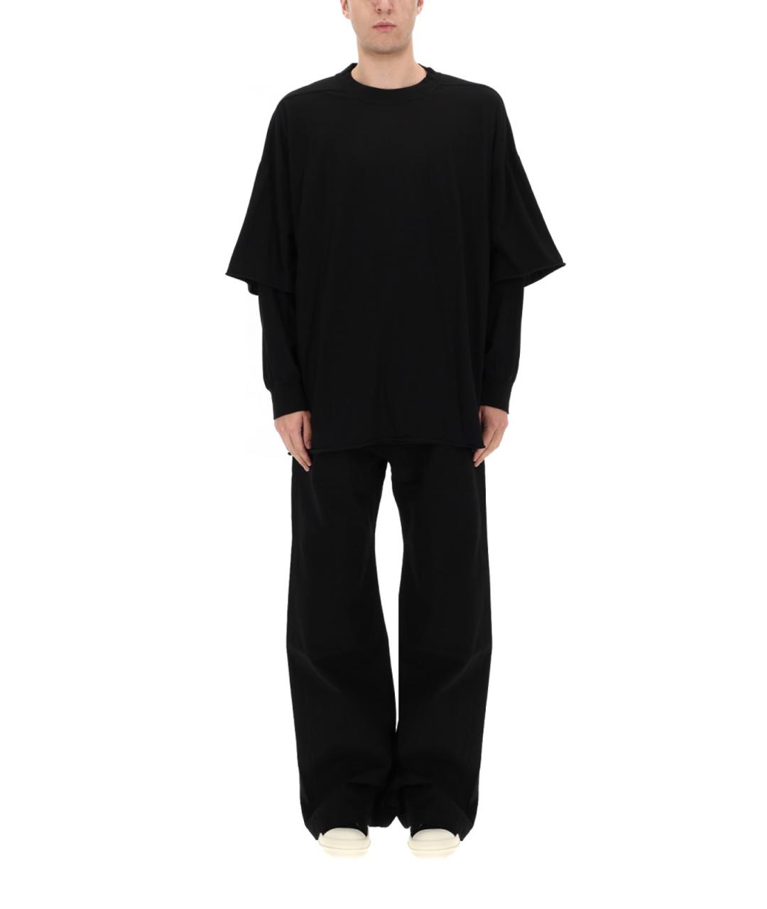 RICK OWENS Черная хлопковая футболка, фото 4