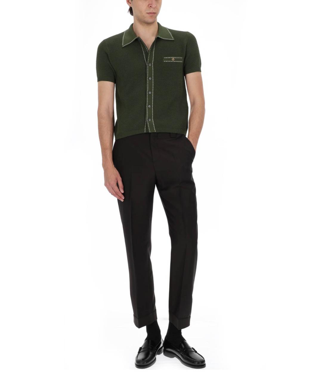 VERSACE Коричневые шерстяные повседневные брюки, фото 2