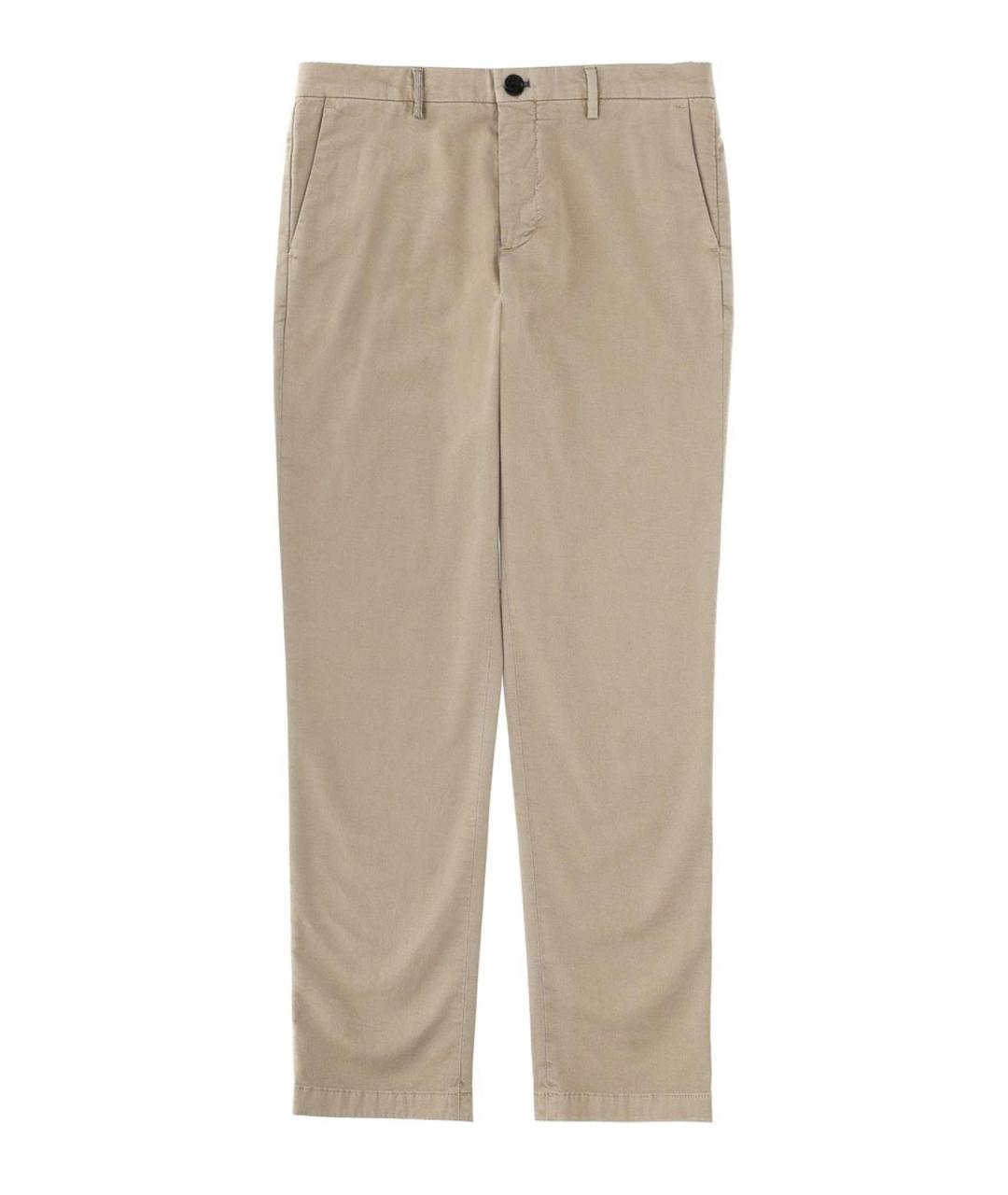 PS BY PAUL SMITH Бежевые хлопковые повседневные брюки, фото 1