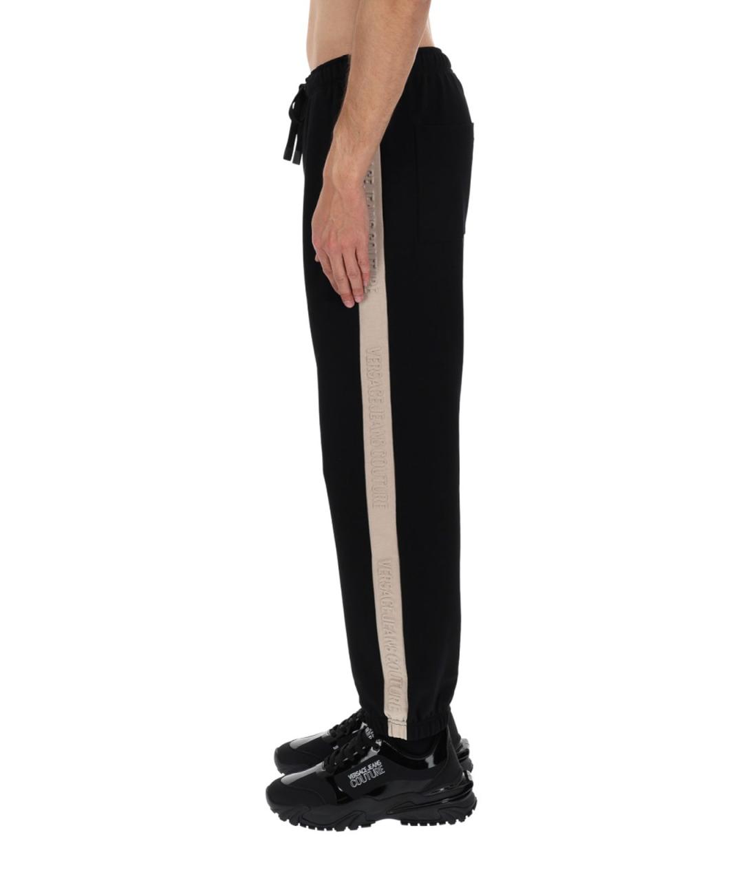 VERSACE JEANS COUTURE Черные хлопковые повседневные брюки, фото 4