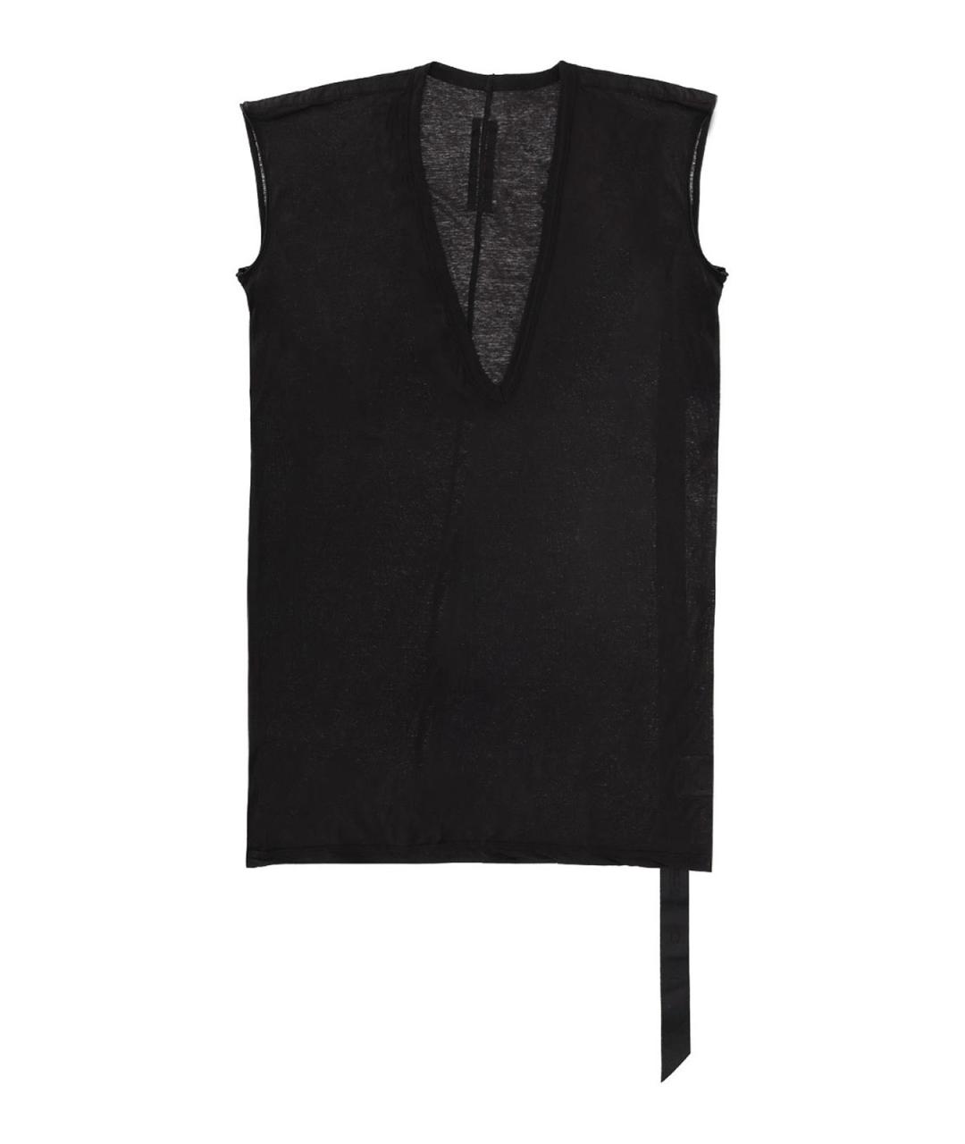RICK OWENS Черная хлопковая майка, фото 1