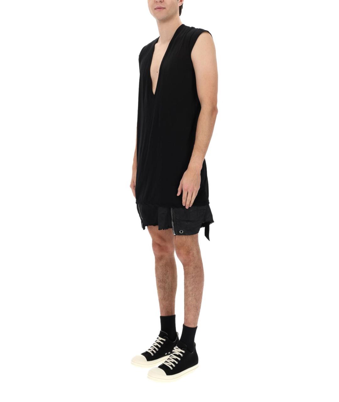 RICK OWENS Черная хлопковая майка, фото 2