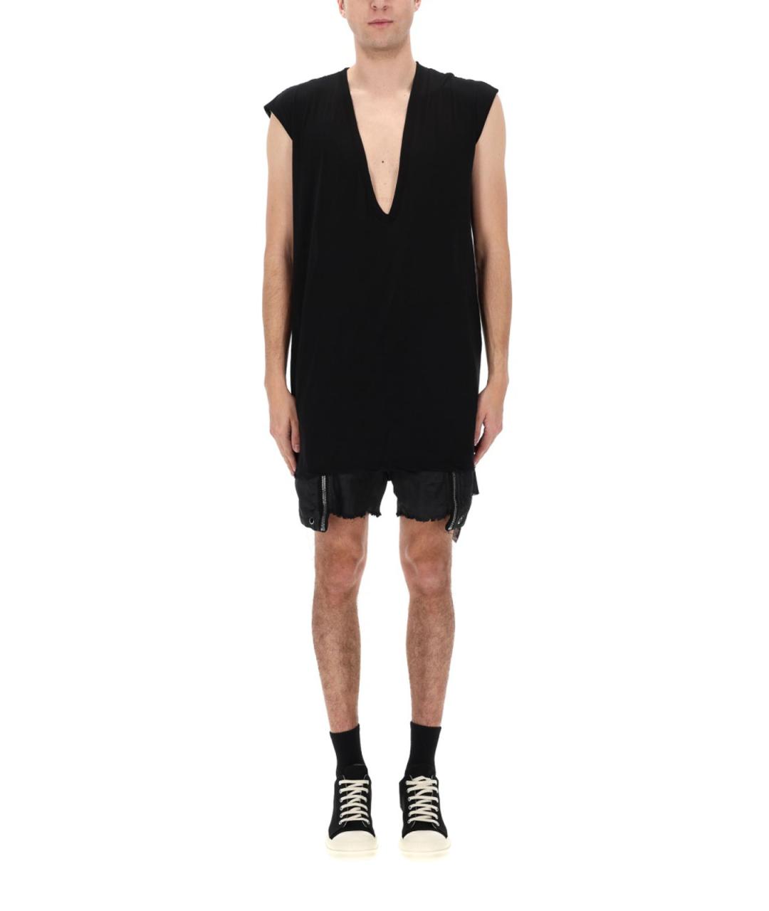 RICK OWENS Черная хлопковая майка, фото 4