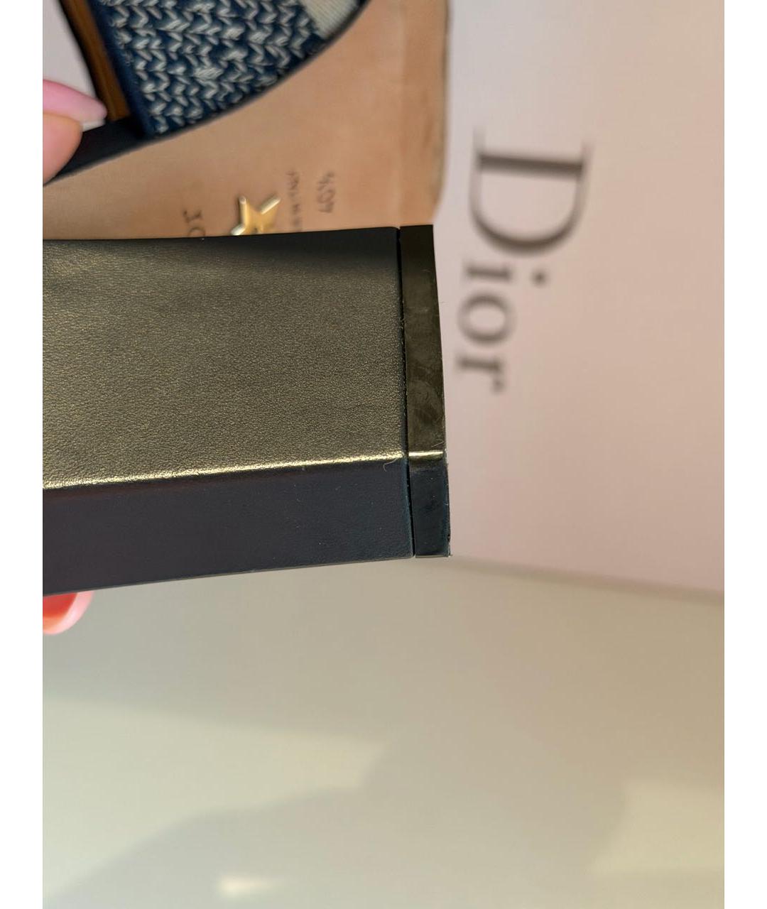 CHRISTIAN DIOR Темно-синие кожаные босоножки, фото 6