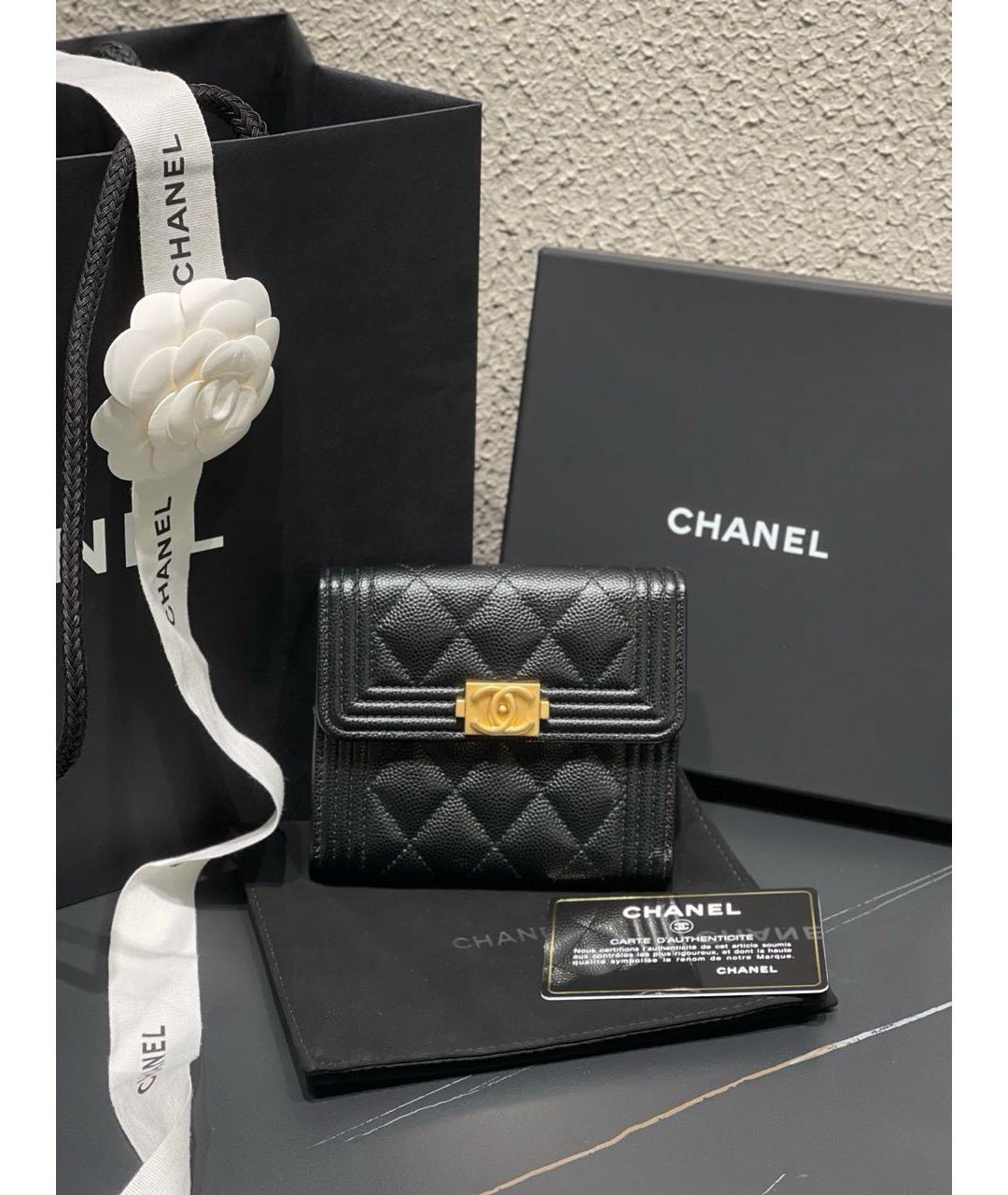 CHANEL Черный кожаный кошелек, фото 8