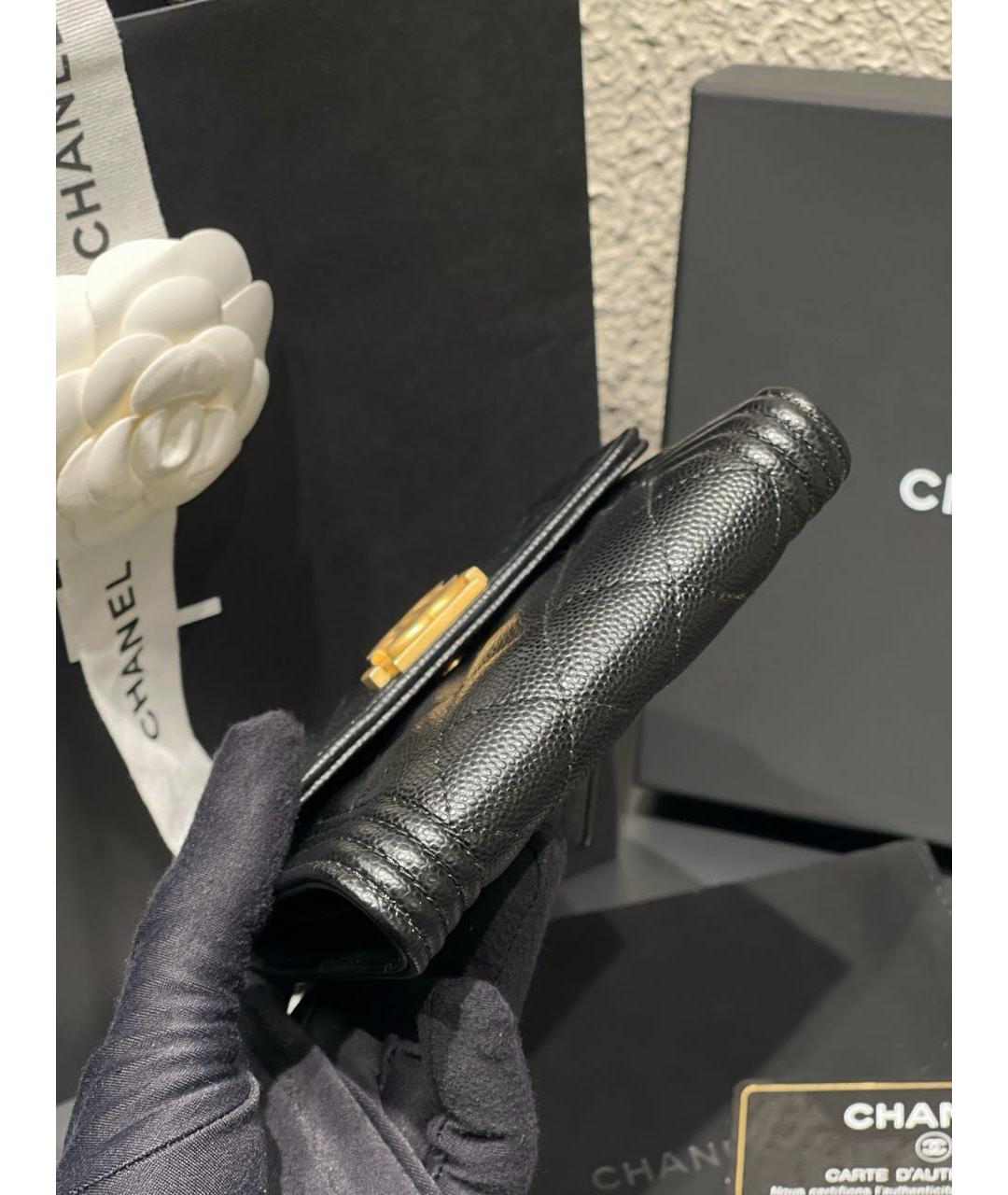 CHANEL Черный кожаный кошелек, фото 5