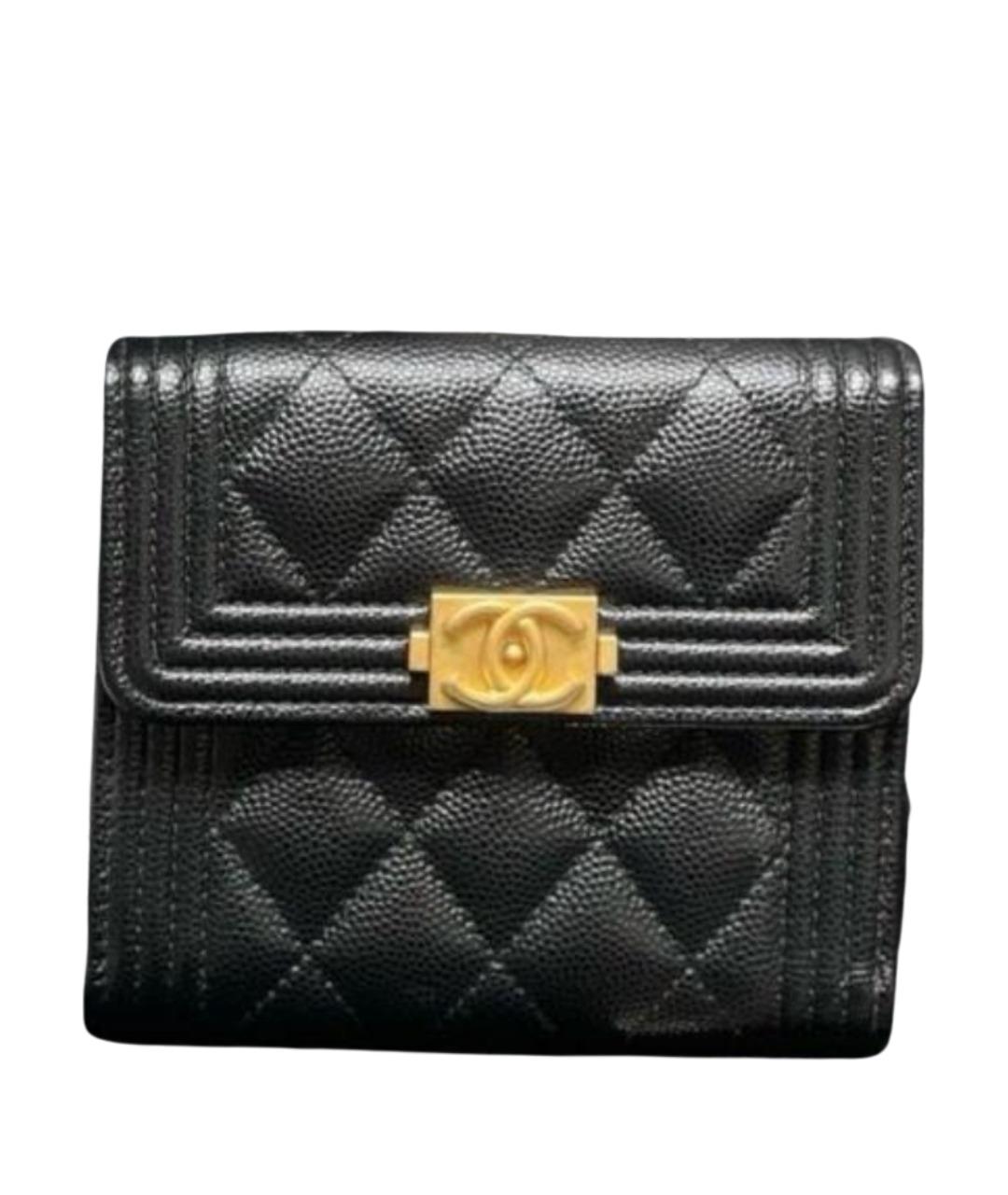 CHANEL Черный кожаный кошелек, фото 1