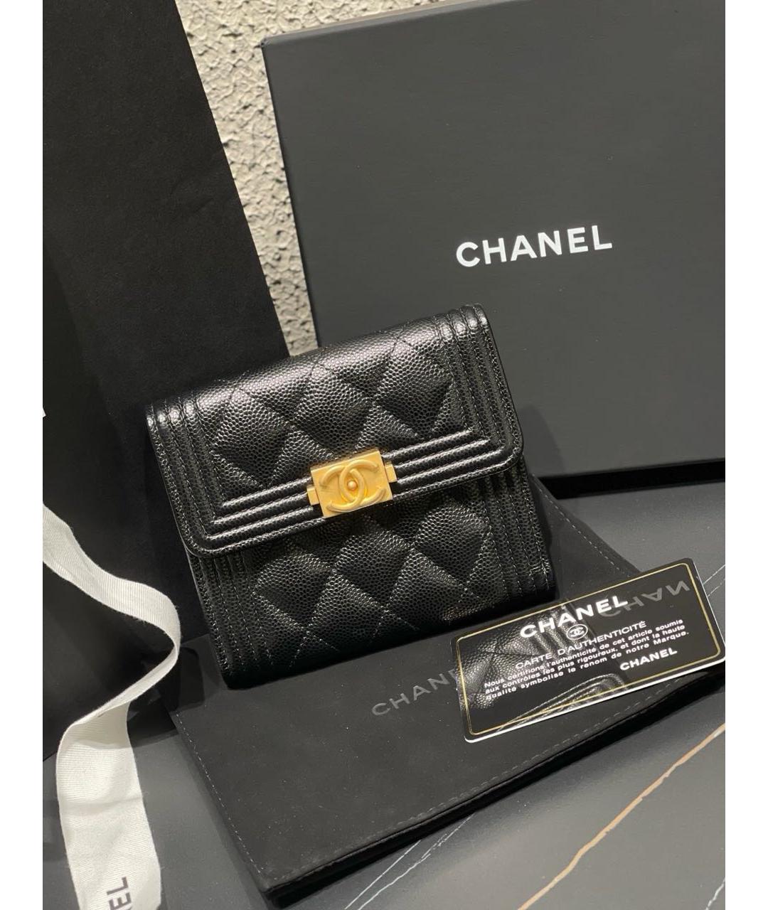 CHANEL Черный кожаный кошелек, фото 2