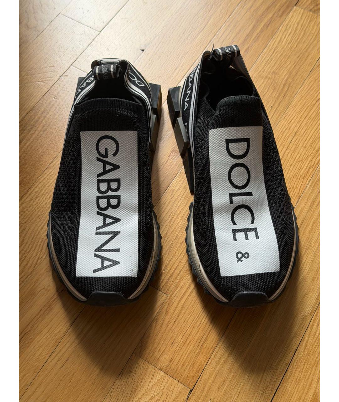 DOLCE&GABBANA Черные текстильные кроссовки, фото 2