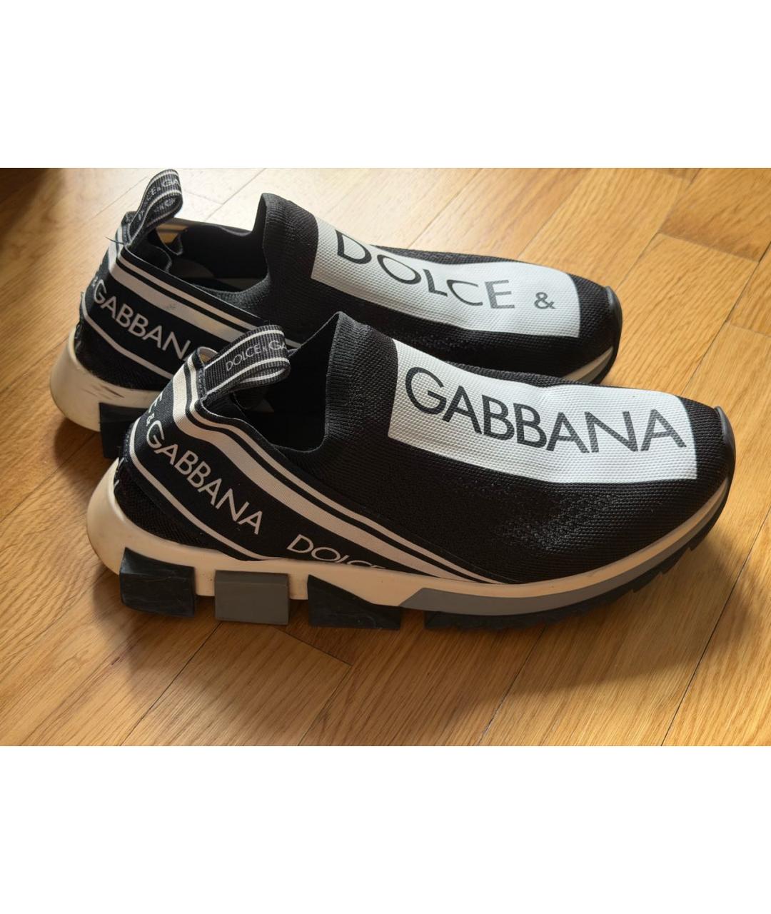 DOLCE&GABBANA Черные текстильные кроссовки, фото 5