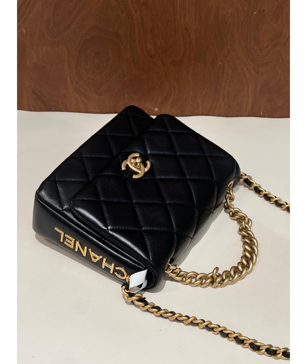 CHANEL Черная кожаная сумка через плечо, фото 6