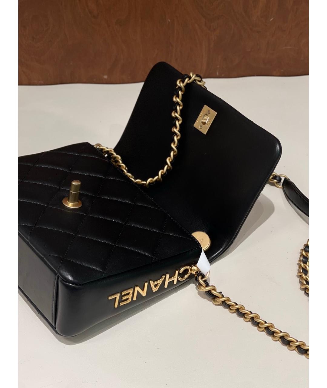 CHANEL Черная кожаная сумка через плечо, фото 4