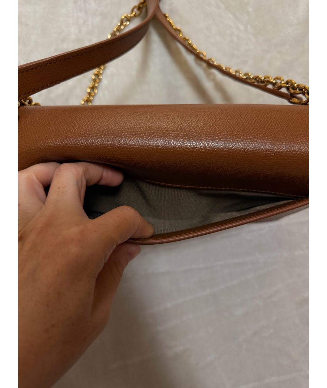 FURLA Коричневая кожаная сумка через плечо, фото 6