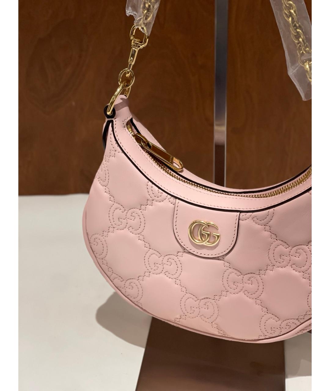 GUCCI Розовая кожаная сумка через плечо, фото 4
