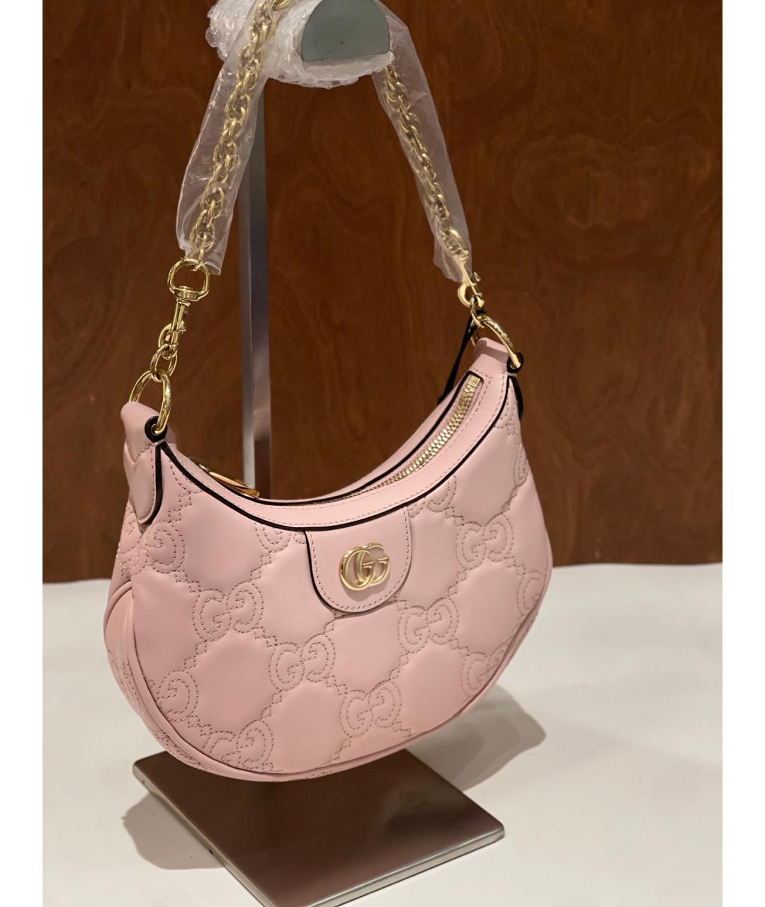 GUCCI Розовая кожаная сумка через плечо, фото 2