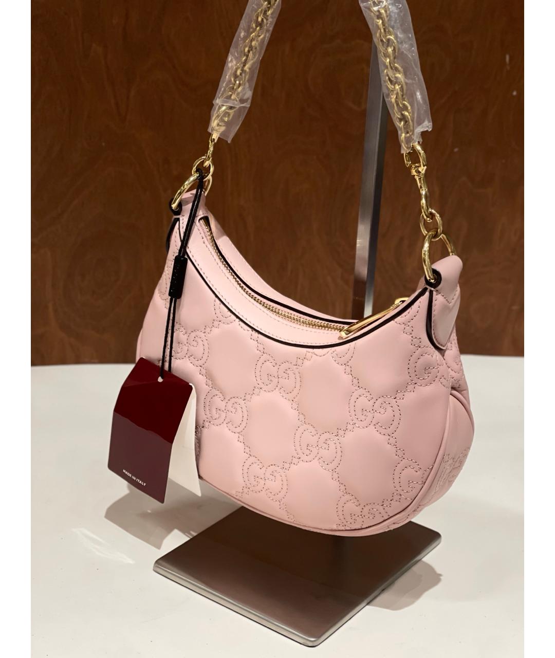 GUCCI Розовая кожаная сумка через плечо, фото 3