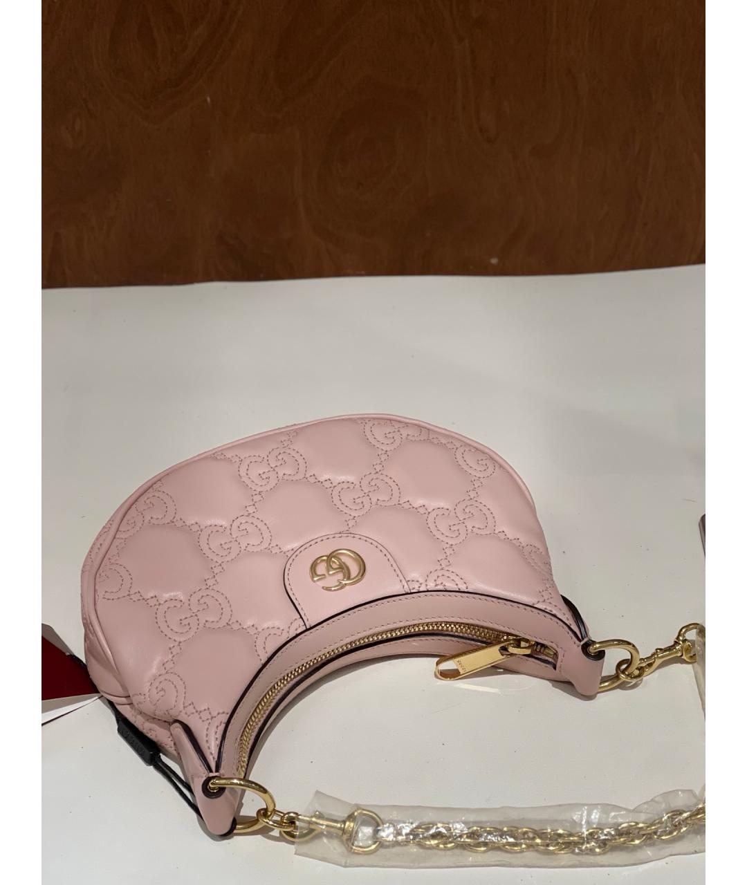 GUCCI Розовая кожаная сумка через плечо, фото 6