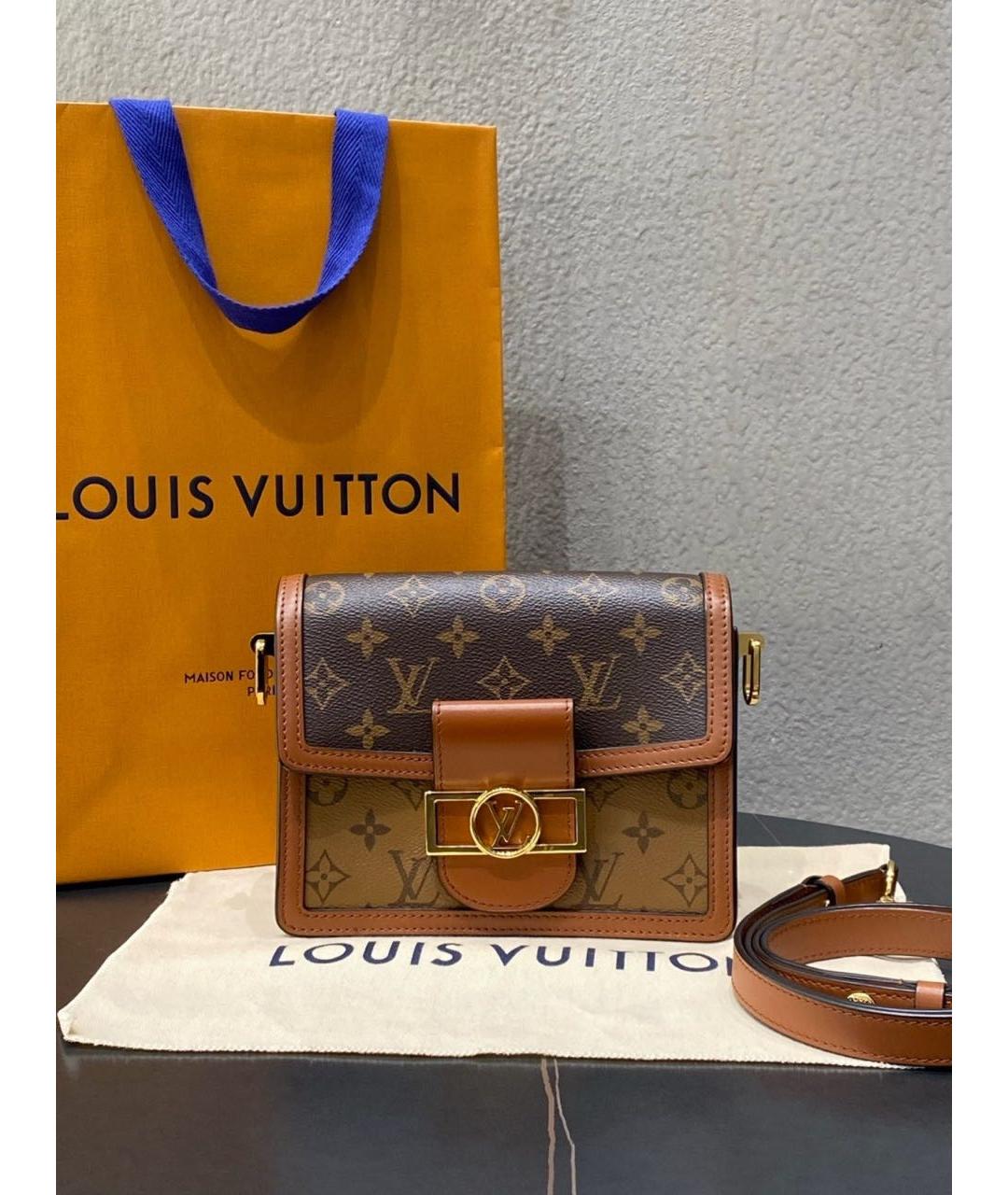 LOUIS VUITTON Коричневая сумка через плечо из канвы, фото 2