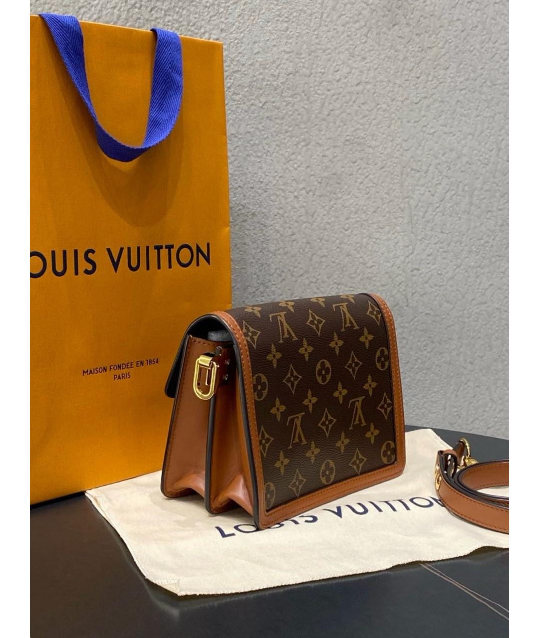 LOUIS VUITTON Коричневая сумка через плечо из канвы, фото 4