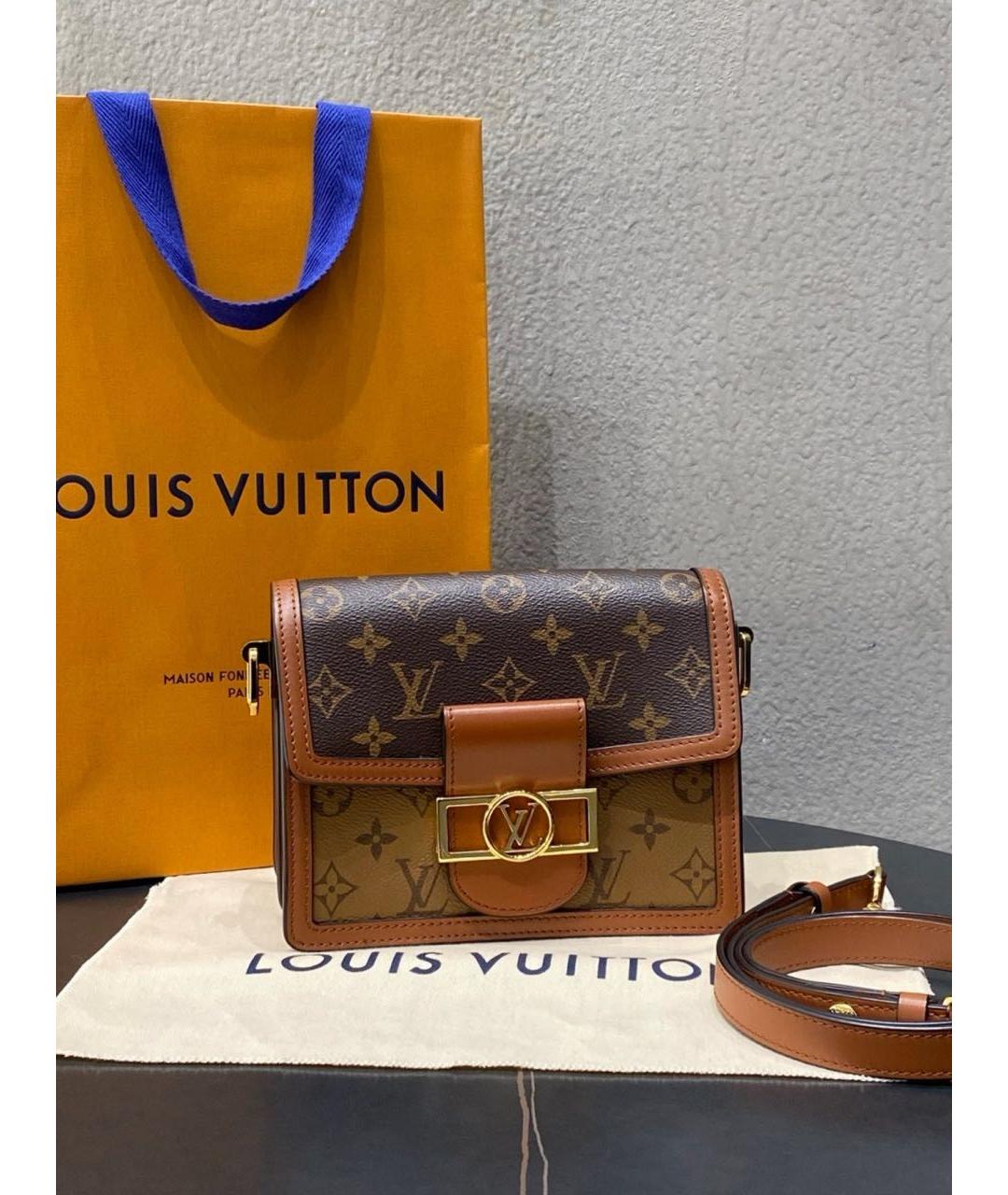 LOUIS VUITTON Коричневая сумка через плечо из канвы, фото 3