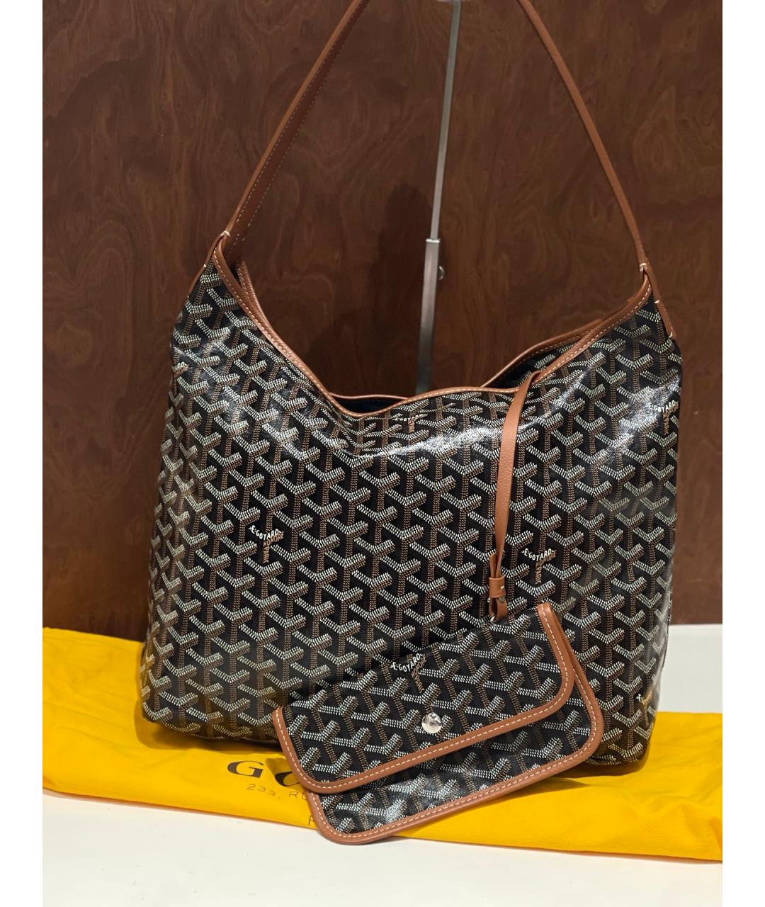 GOYARD Коричневая деним сумка тоут, фото 7