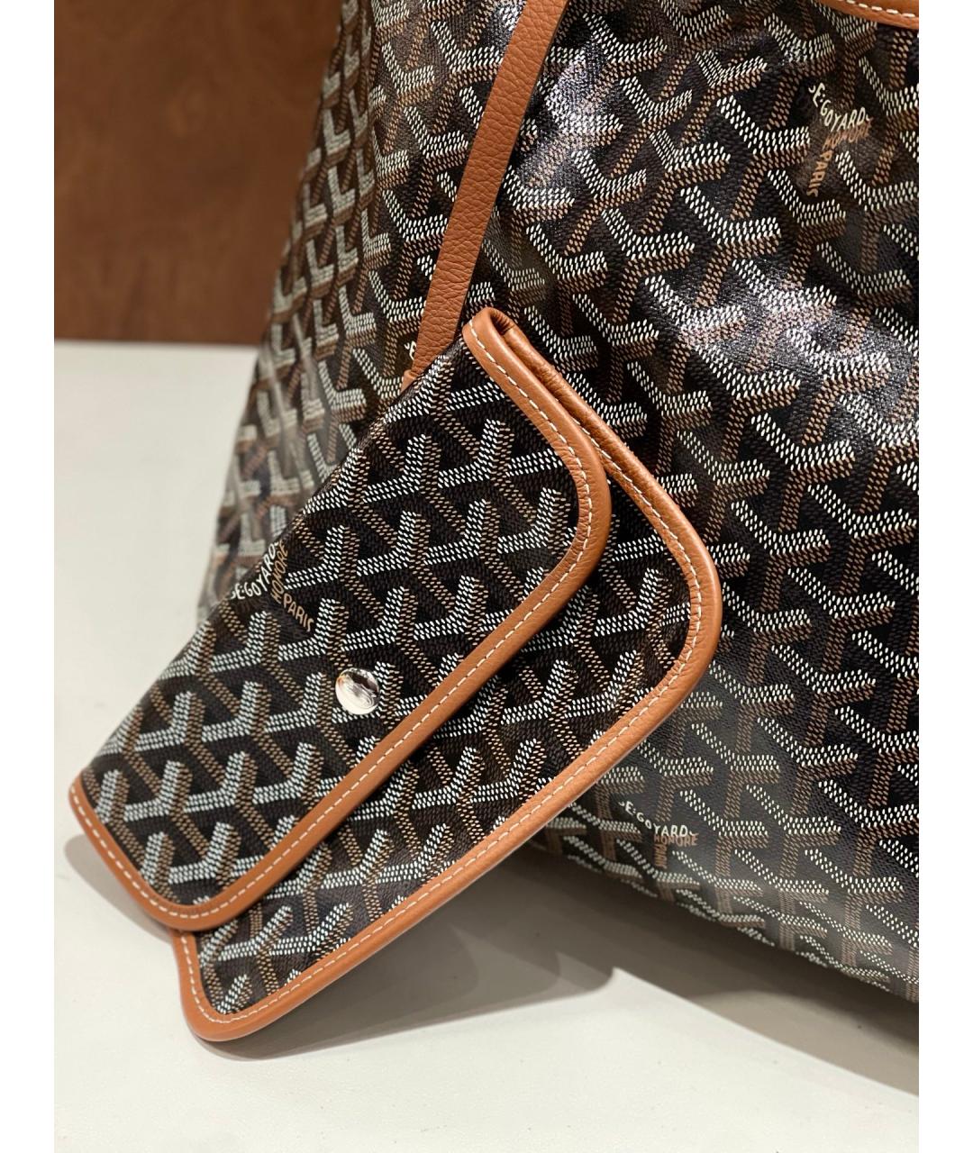 GOYARD Коричневая деним сумка тоут, фото 4
