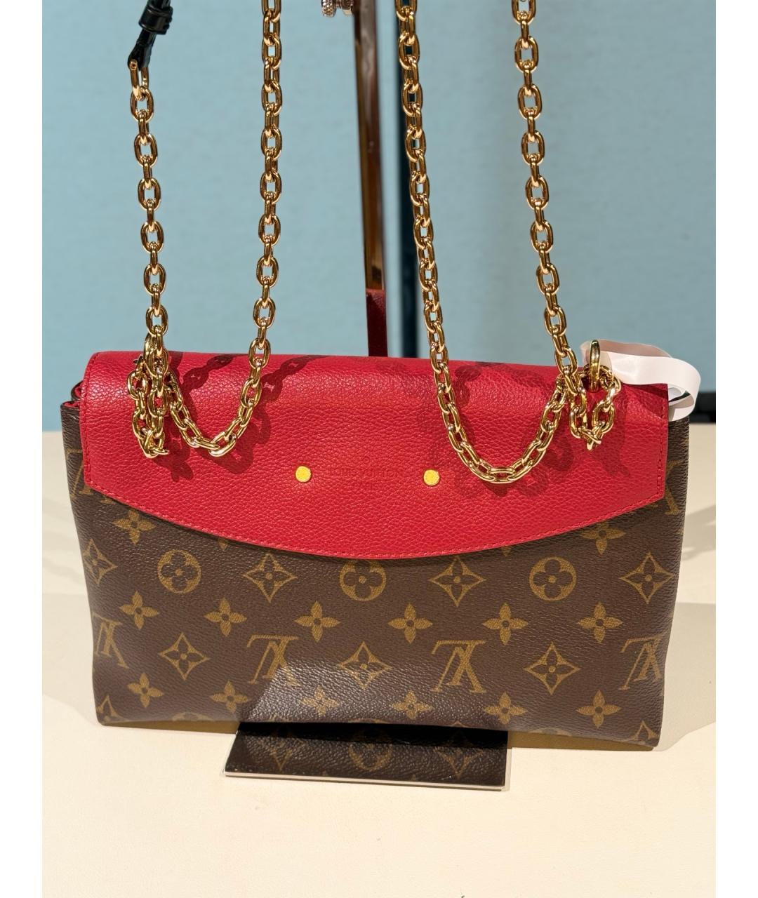 LOUIS VUITTON Коричневая кожаная сумка через плечо, фото 4
