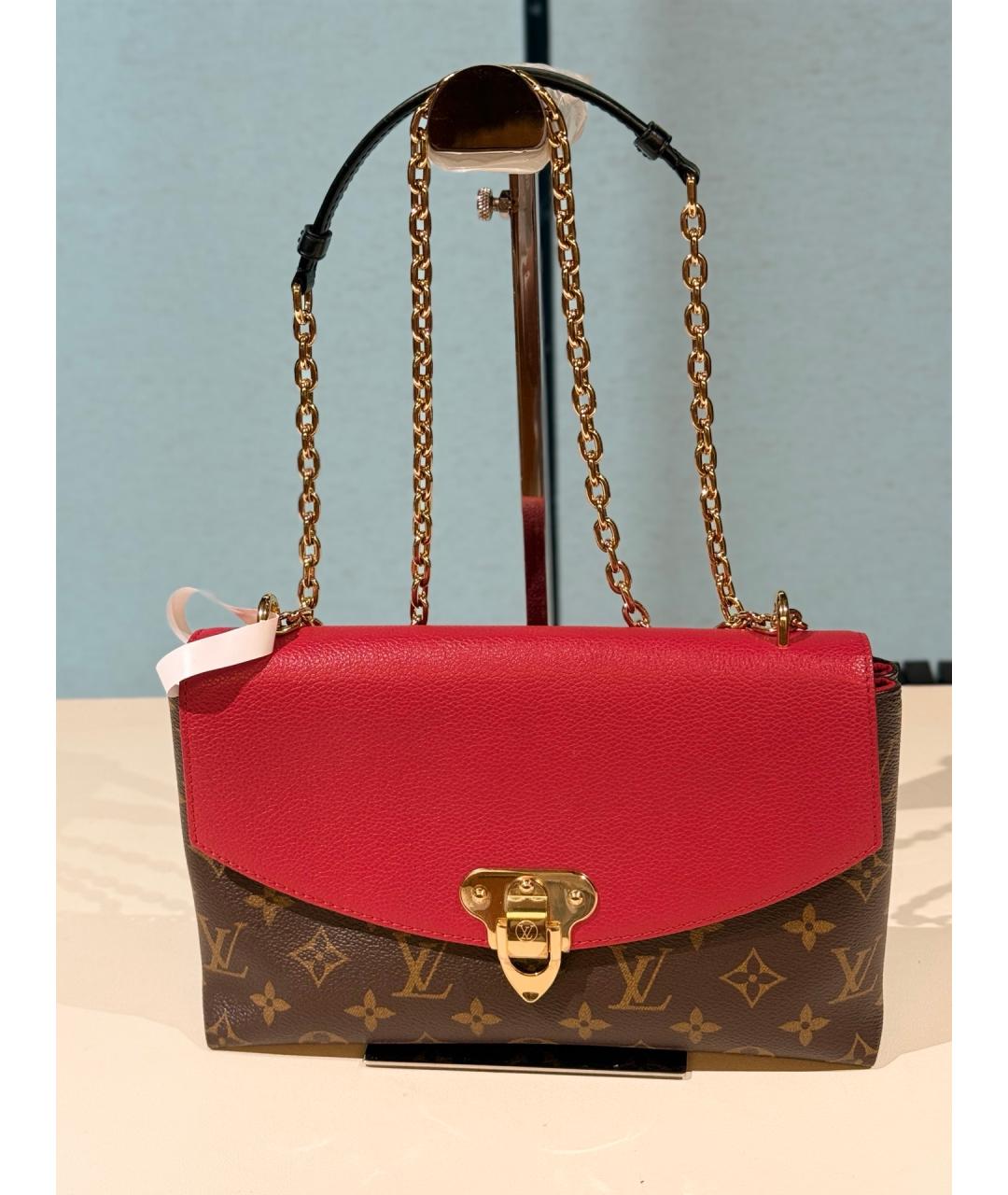 LOUIS VUITTON Коричневая кожаная сумка через плечо, фото 8