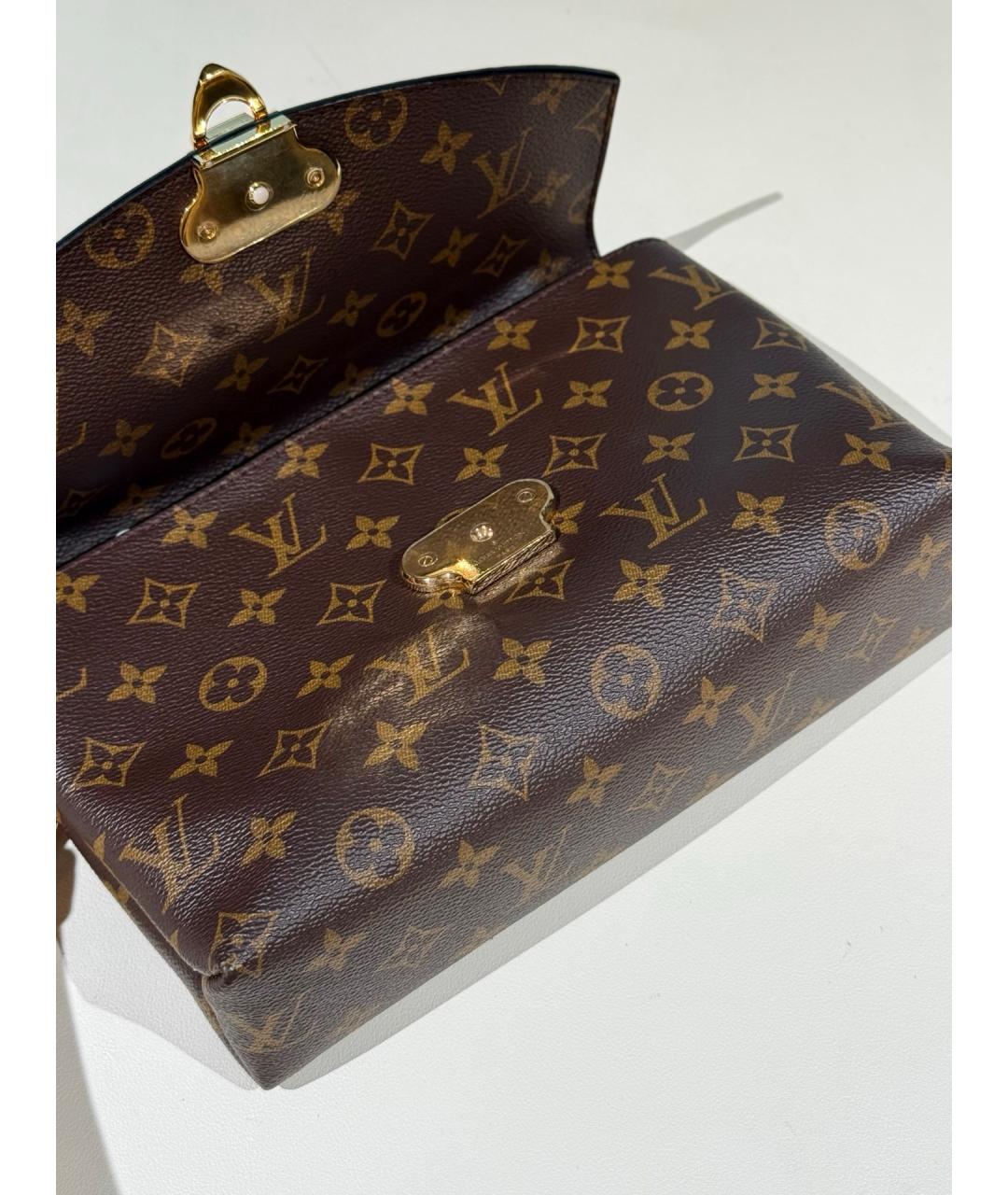 LOUIS VUITTON Коричневая кожаная сумка через плечо, фото 7