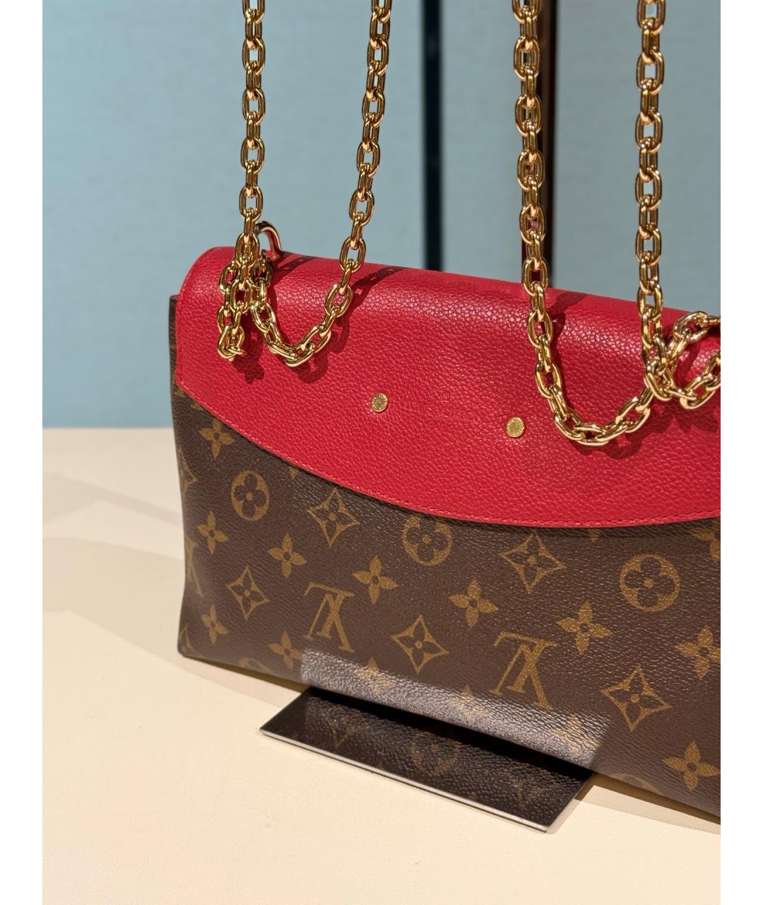 LOUIS VUITTON Коричневая кожаная сумка через плечо, фото 5