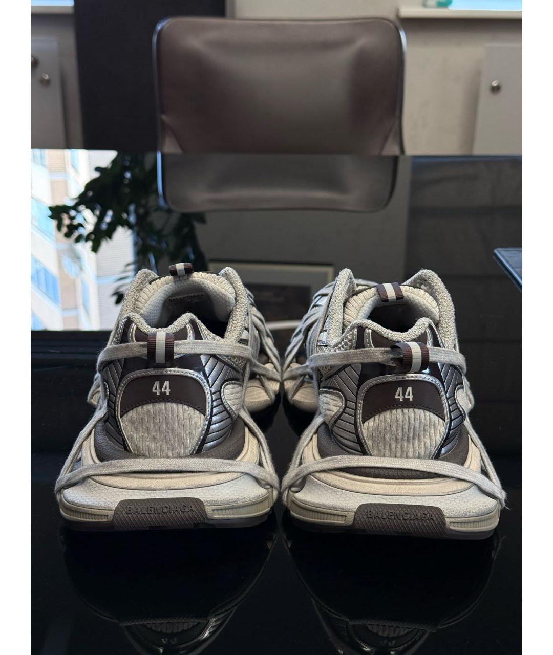 BALENCIAGA Коричневые текстильные низкие кроссовки / кеды, фото 4