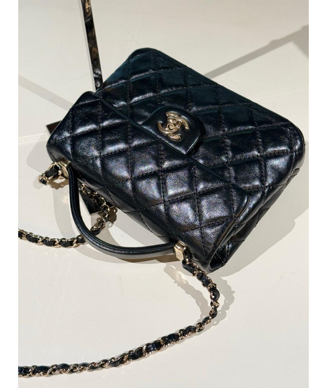 CHANEL Черная кожаная сумка через плечо, фото 8