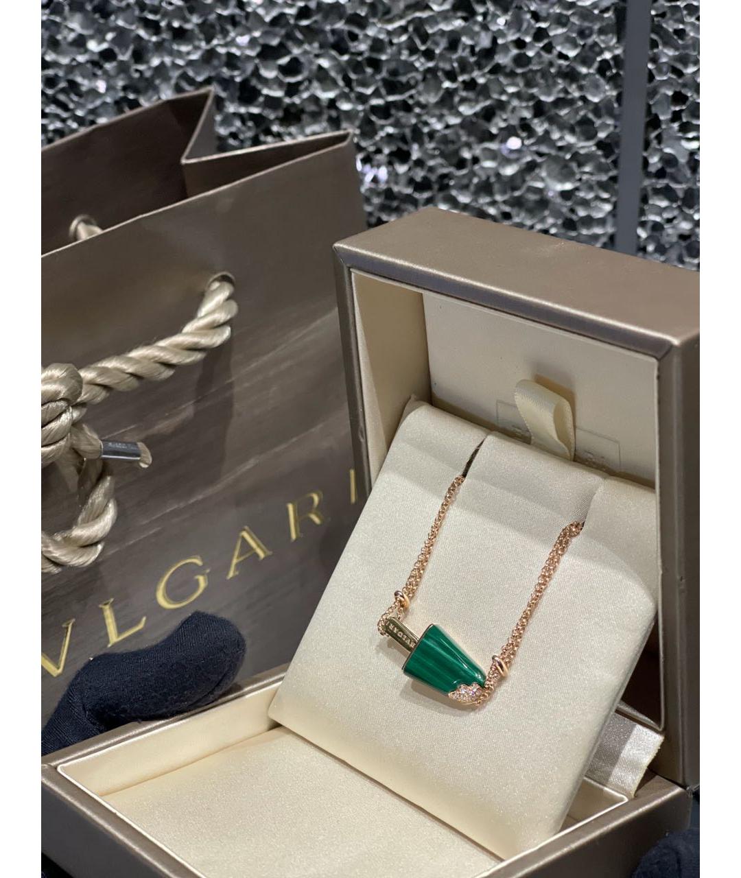 BVLGARI Зеленый браслет из розового золота, фото 3