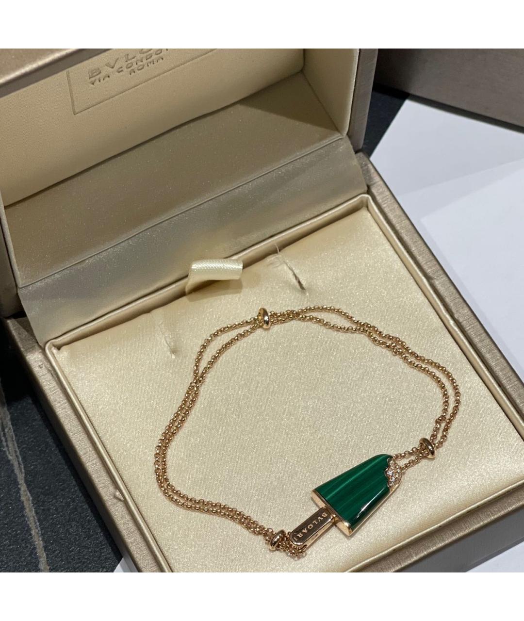 BVLGARI Зеленый браслет из розового золота, фото 5
