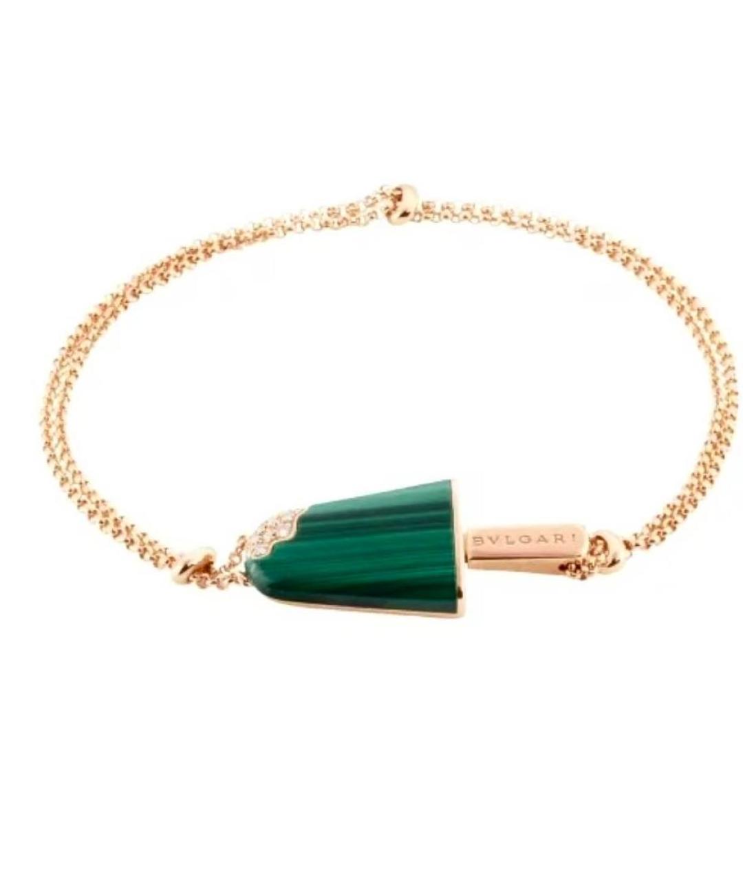 BVLGARI Зеленый браслет из розового золота, фото 1