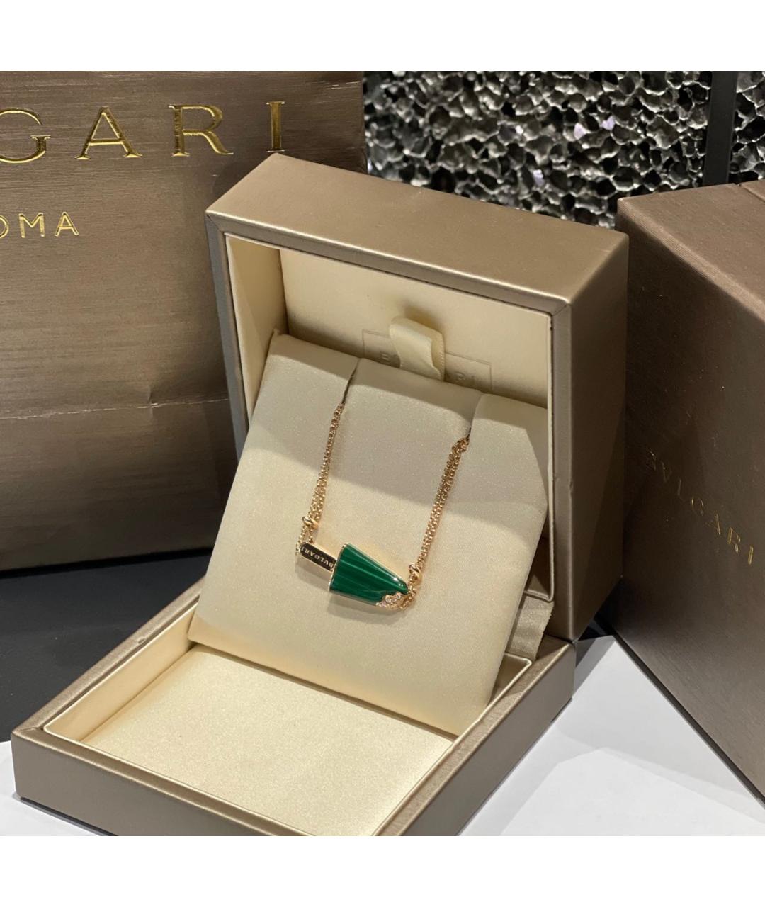 BVLGARI Зеленый браслет из розового золота, фото 4