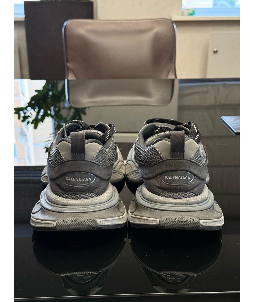 BALENCIAGA Антрацитовые замшевые низкие кроссовки / кеды, фото 4