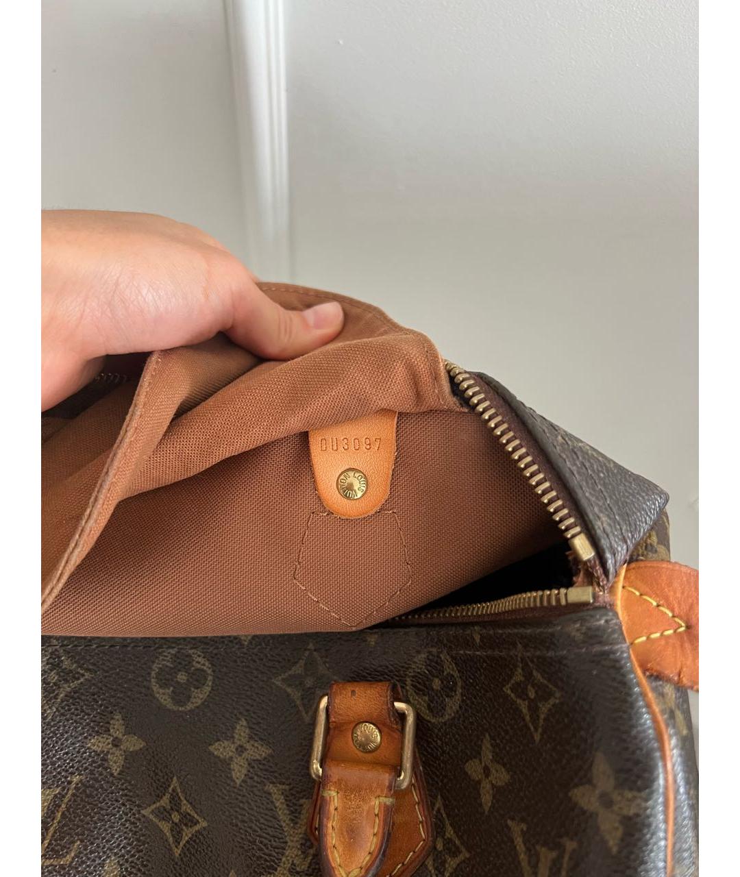 LOUIS VUITTON Коричневая сумка с короткими ручками из канвы, фото 6