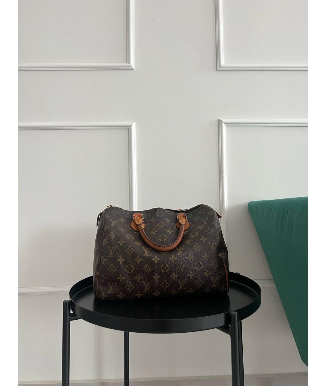 LOUIS VUITTON Коричневая сумка с короткими ручками из канвы, фото 3