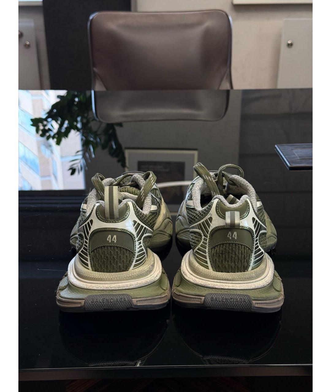 BALENCIAGA Зеленые текстильные низкие кроссовки / кеды, фото 4