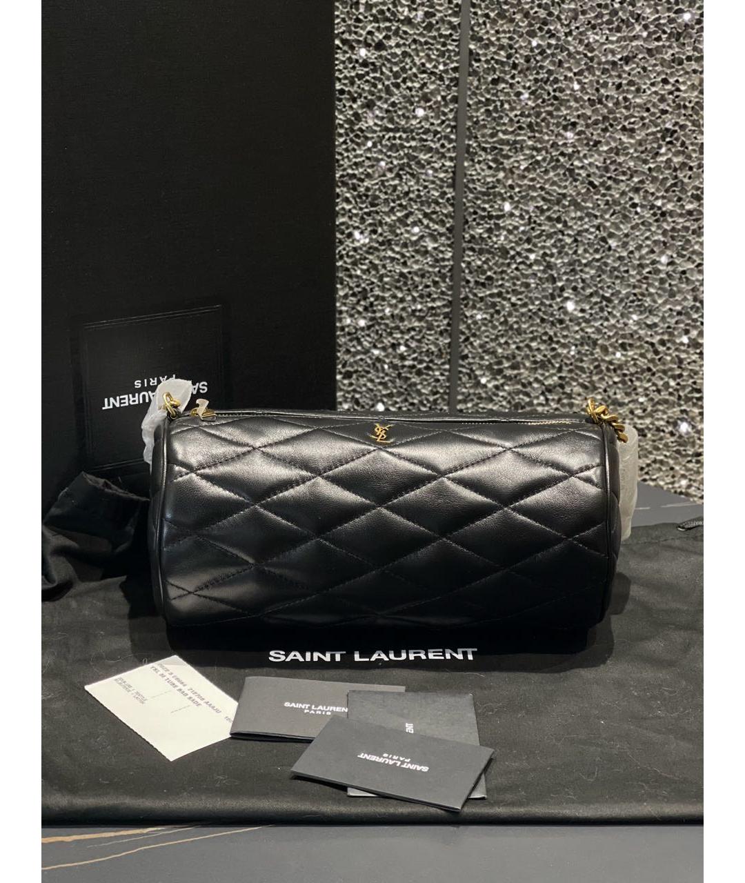 SAINT LAURENT Черная кожаная сумка через плечо, фото 4