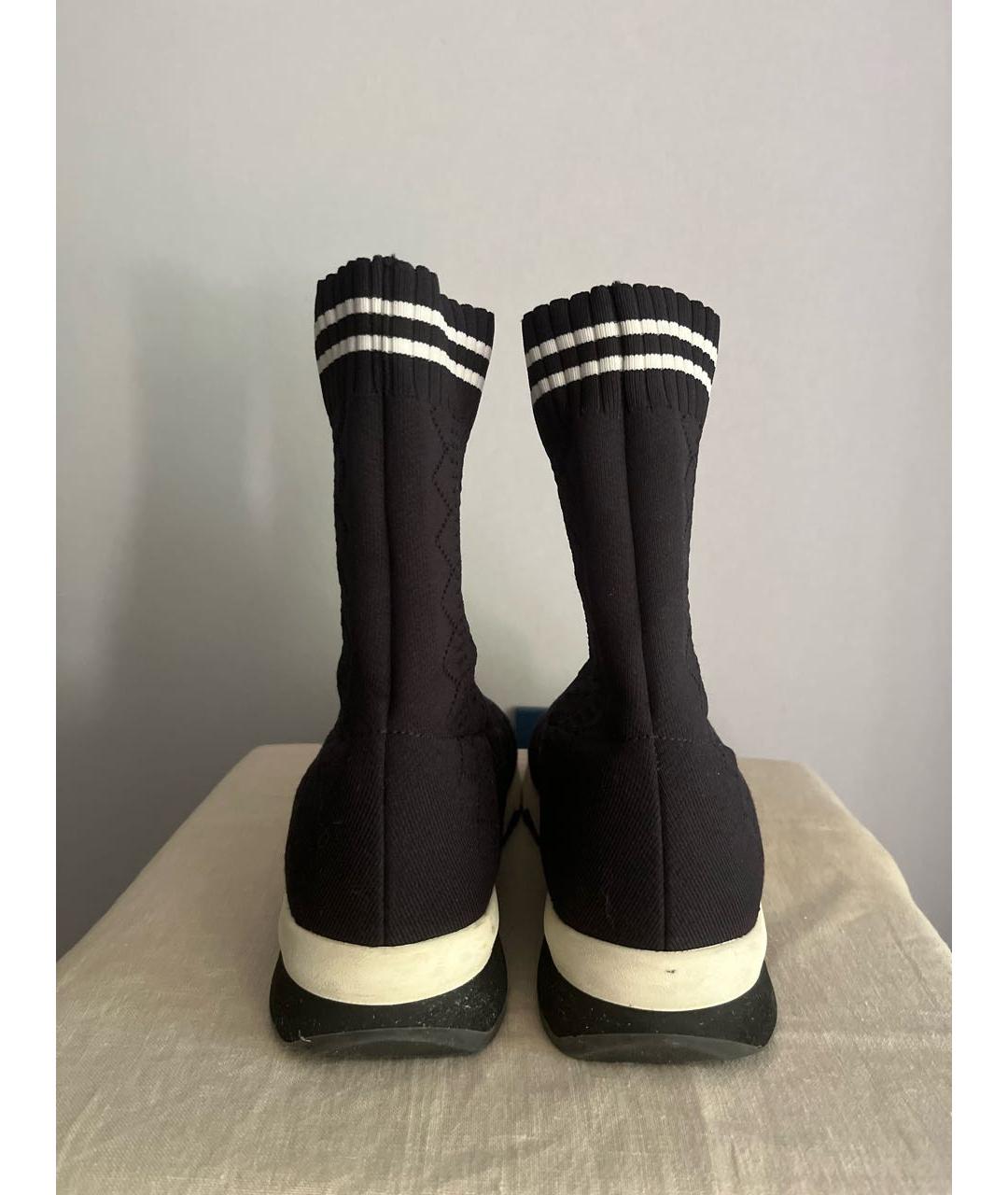 FENDI Черные текстильные кеды, фото 4