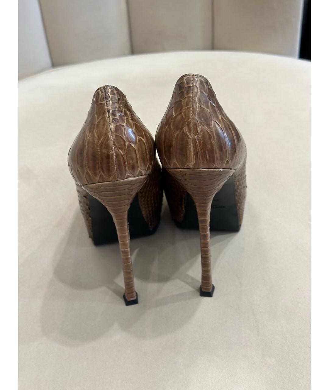 SAINT LAURENT Бежевые кожаные туфли, фото 5