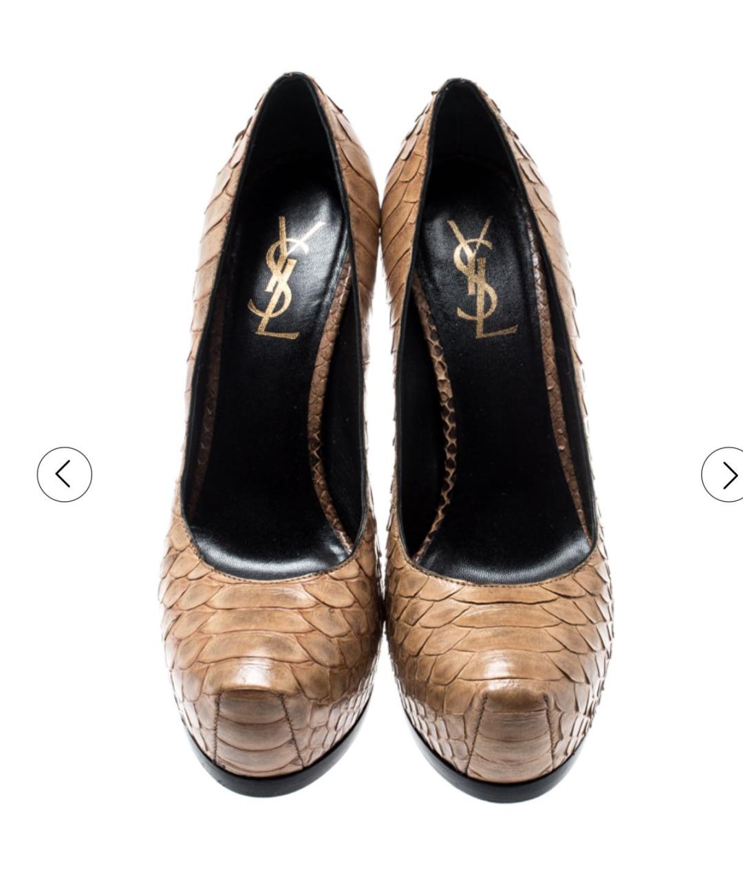 SAINT LAURENT Бежевые кожаные туфли, фото 4