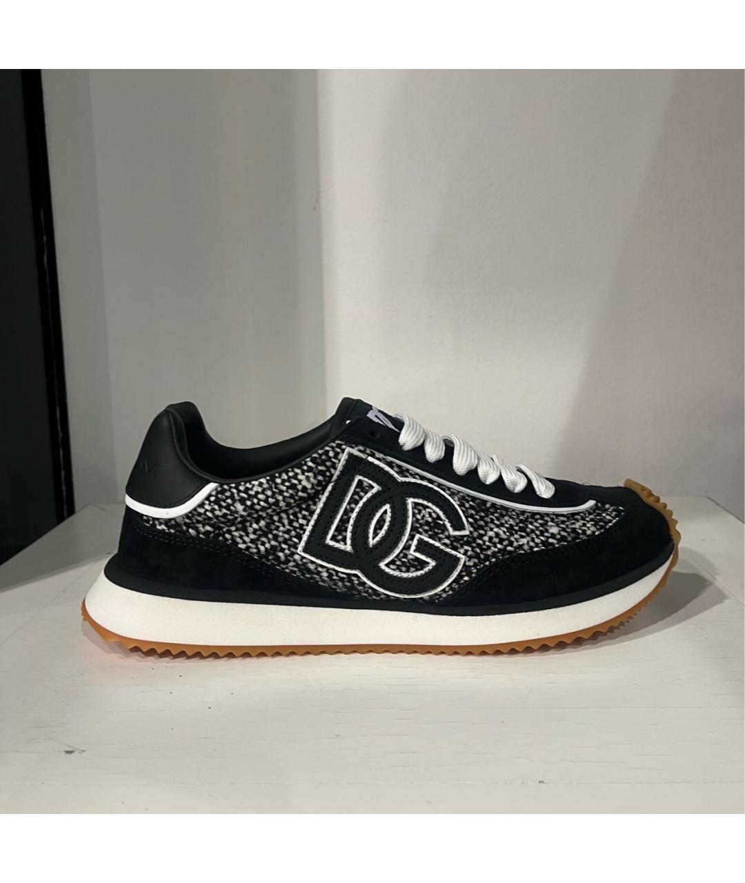 DOLCE&GABBANA Черные замшевые кроссовки, фото 6