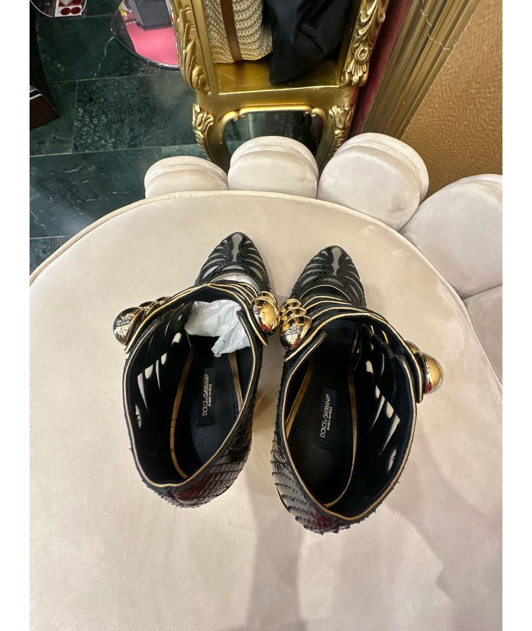 DOLCE&GABBANA Черные туфли из кожи питона, фото 5