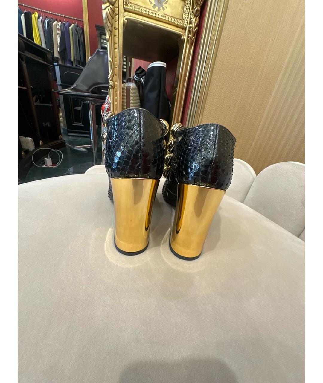 DOLCE&GABBANA Черные туфли из кожи питона, фото 4